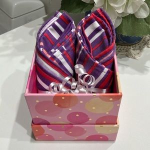 Purple, Pink, Red and White Striped Fabric Napkins (2)